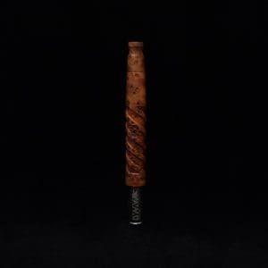 This image portrays Helical Dynavap XL Exhibition Grade Thuya Burl Stem + (2) Mouthpieces-NEW! by Dovetail Woodwork.