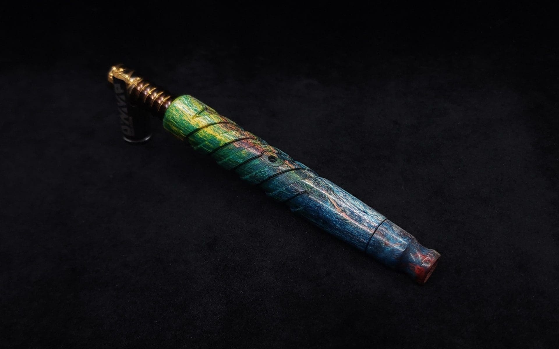 This image portrays Helical Dynavap XL Color Spectrum Burl Stem + Book-Matched M.P.-NEW! by Dovetail Woodwork.