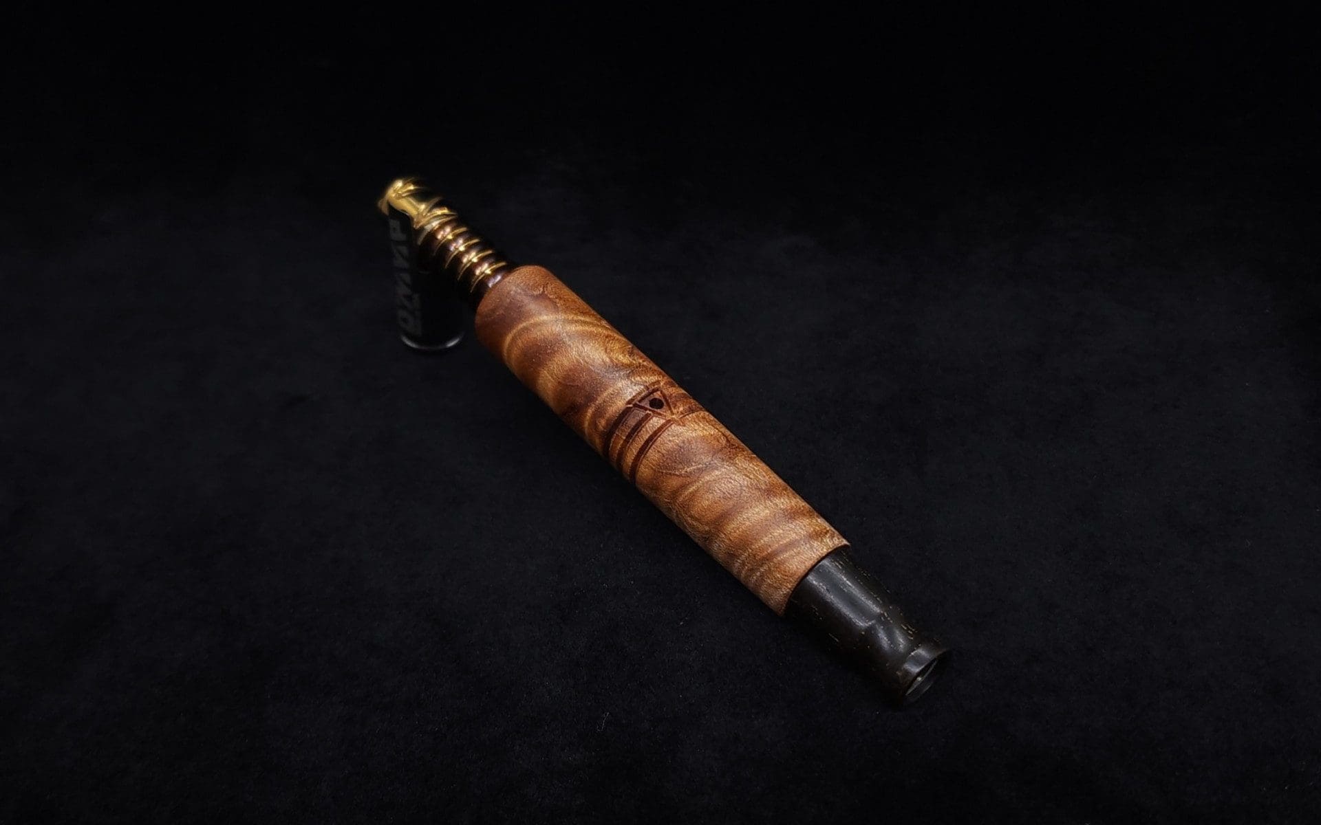 This image portrays Straight Taper (Standard) Burl-Dynavap Stem + Blackwood M.P. - NEW! by Dovetail Woodwork.