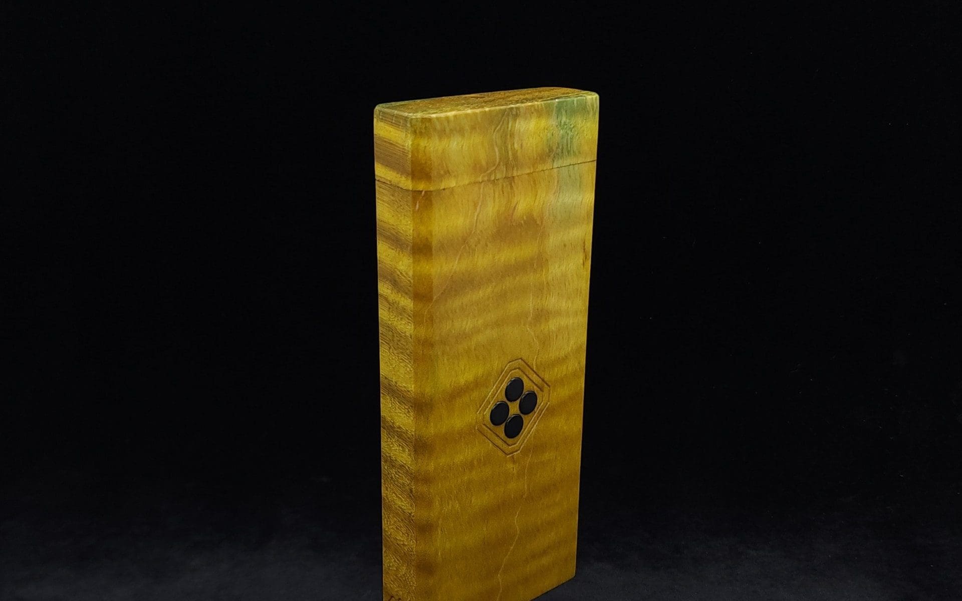 This image portrays Dynavap Device/Material Storage Case-Wavy Maple (XL) by Dovetail Woodwork.