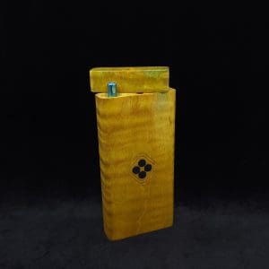 This image portrays Dynavap Device/Material Storage Case-Wavy Maple (XL) by Dovetail Woodwork.