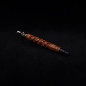 This image portrays Helical Dynavap XL Exhibition Grade Thuya Burl Stem + Matching Mouthpiece-NEW! by Dovetail Woodwork.