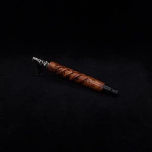 This image portrays Helical Dynavap XL Exhibition Grade Thuya Burl Stem + Matching Mouthpiece-NEW! by Dovetail Woodwork.