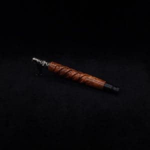 This image portrays Helical Dynavap XL Exhibition Grade Thuya Burl Stem + Matching Mouthpiece-NEW! by Dovetail Woodwork.