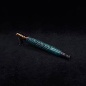 This image portrays Cosmic Burl-Eclipse (2025) XL Dynavap Stem + Ebony Mouthpiece by Dovetail Woodwork.