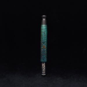 This image portrays Cosmic Burl-Eclipse (2025) XL Dynavap Stem + Ebony Mouthpiece by Dovetail Woodwork.