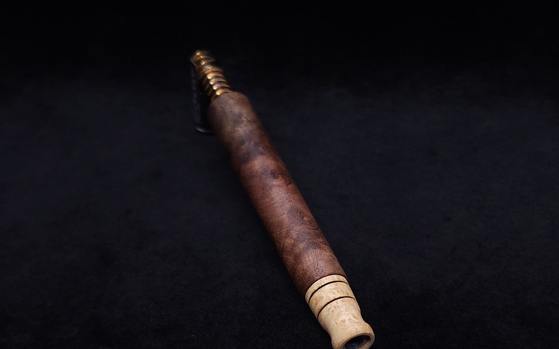 This image portrays Blunt/Spliff Dynavap XL Walnut Burl Stem (No Air-port) + Matched M.P.-NEW! by Dovetail Woodwork.