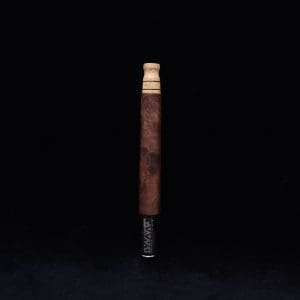 This image portrays Blunt/Spliff Dynavap XL Walnut Burl Stem (No Air-port) + Matched M.P.-NEW! by Dovetail Woodwork.