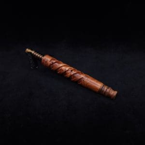 This image portrays Helical Dynavap XL Exhibition Grade Thuya Burl Stem + Tiger Stripe Black Walnut M.P.-NEW! by Dovetail Woodwork.