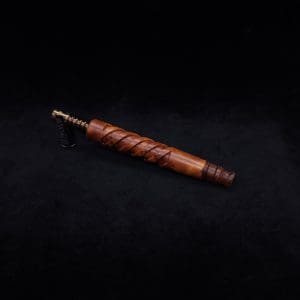 This image portrays Helical Dynavap XL Exhibition Grade Thuya Burl Stem + Tiger Stripe Black Walnut M.P.-NEW! by Dovetail Woodwork.