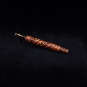 This image portrays Helical Dynavap XL Exhibition Grade Thuya Burl Stem + Tiger Stripe Black Walnut M.P.-NEW! by Dovetail Woodwork.