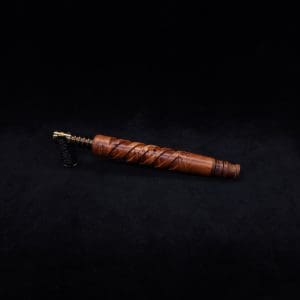 This image portrays Helical Dynavap XL Exhibition Grade Thuya Burl Stem + Tiger Stripe Black Walnut M.P.-NEW! by Dovetail Woodwork.