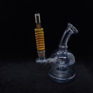 This image portrays Dynavap Spiraled 3D Weave14mm WPA/Stem-S.S. Metal Core-NEW! by Dovetail Woodwork.