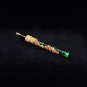 This image portrays Dynavap XL X-Fin Burl Hybrid Stem + Matching M.P.-NEW! by Dovetail Woodwork.