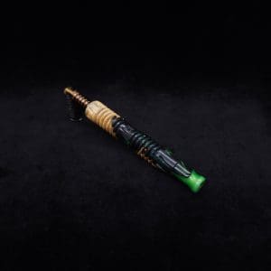 This image portrays Dynavap XL X-Fin Burl Hybrid Stem + Matching M.P.-NEW! by Dovetail Woodwork.