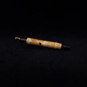 This image portrays Dynavap XL X-Fin Box Elder Burl Stem + Matched High Class M.P.-NEW! by Dovetail Woodwork.