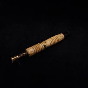 This image portrays Dynavap XL X-Fin Box Elder Burl Stem + Matched High Class M.P.-NEW! by Dovetail Woodwork.