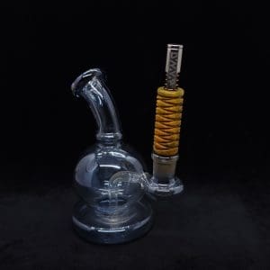 This image portrays Dynavap Spiraled 3D Weave14mm WPA/Stem-S.S. Metal Core-NEW! by Dovetail Woodwork.