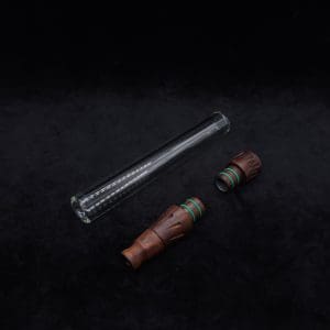 This image portrays Dynavap 3XL Boro-Glass/Wood Specialty Stem Setup-NEW! by Dovetail Woodwork.