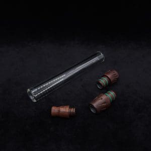 This image portrays Dynavap 3XL Boro-Glass/Wood Specialty Stem Setup-NEW! by Dovetail Woodwork.