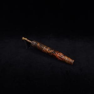 This image portrays Dynavap XL X-Fin Buckeye Burl Stem + Book-Matched High Class M.P.-NEW! by Dovetail Woodwork.