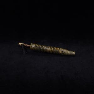 This image portrays Dynavap XL X-Fin Buckeye Burl Stem + Book-Matched High Class M.P.-NEW! by Dovetail Woodwork.