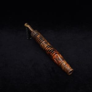 This image portrays Dynavap XL X-Fin Buckeye Burl Stem + Book-Matched High Class M.P.-NEW! by Dovetail Woodwork.