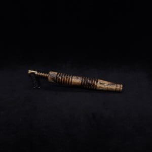 This image portrays Dynavap XL X-Fin Black Limba Wood Stem + Book-Matched High Class M.P.-NEW! by Dovetail Woodwork.