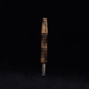 This image portrays Dynavap XL X-Fin Black Limba Wood Stem + Book-Matched High Class M.P.-NEW! by Dovetail Woodwork.