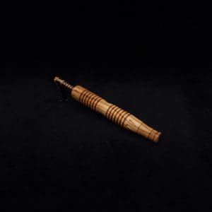 This image portrays Dynavap XL X-Fin Olivewood Stem + Book-Matched High Class M.P.-NEW! by Dovetail Woodwork.