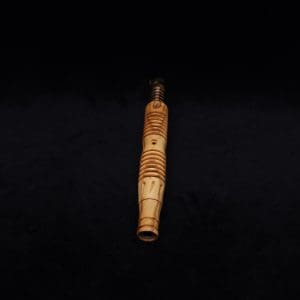 This image portrays Dynavap XL X-Fin Olivewood Stem + Book-Matched High Class M.P.-NEW! by Dovetail Woodwork.