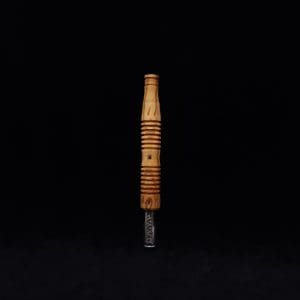 This image portrays Dynavap XL X-Fin Olivewood Stem + Book-Matched High Class M.P.-NEW! by Dovetail Woodwork.