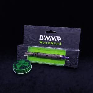 This image portrays The Dynavap WoodWynd-Customized/Anodized Dovetail Woodwork Variant-Special! by Dovetail Woodwork.