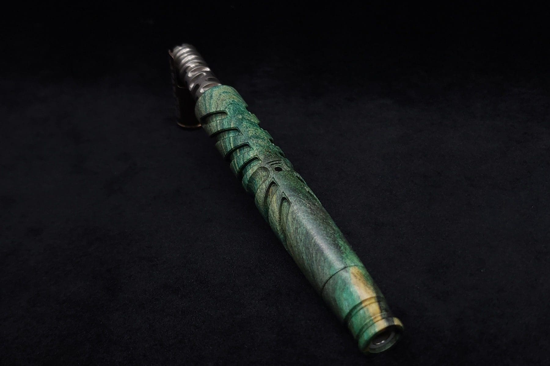 This image portrays Cascades Dynavap XL Burl Stem + Matched M.P.-NEW/2025 by Dovetail Woodwork.