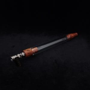 This image portrays Dynavap 3XL Boro-Glass/Burl Wood Specialty Stem Setup-NEW! by Dovetail Woodwork.