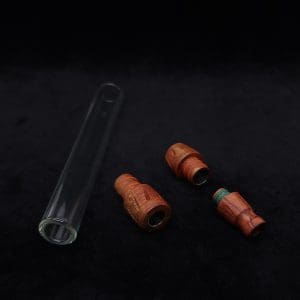 This image portrays Dynavap 3XL Boro-Glass/Burl Wood Specialty Stem Setup-NEW! by Dovetail Woodwork.