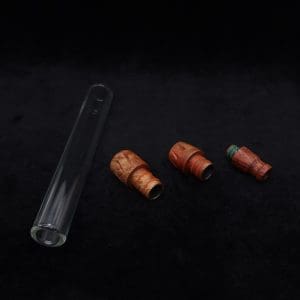 This image portrays Dynavap 3XL Boro-Glass/Burl Wood Specialty Stem Setup-NEW! by Dovetail Woodwork.