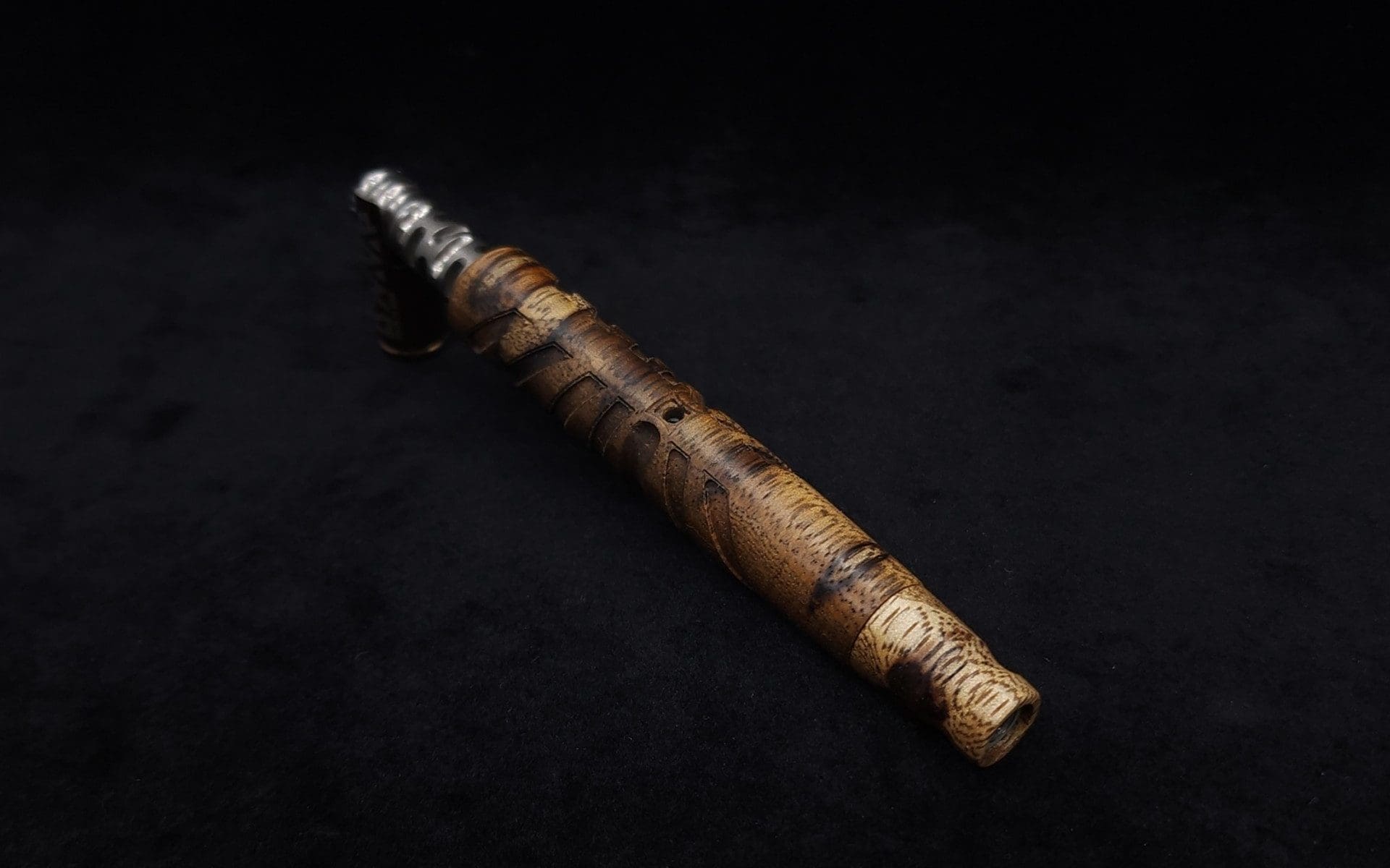 This image portrays Cascades Dynavap XL Burl Stem + Matched M.P.-NEW/2025 by Dovetail Woodwork.