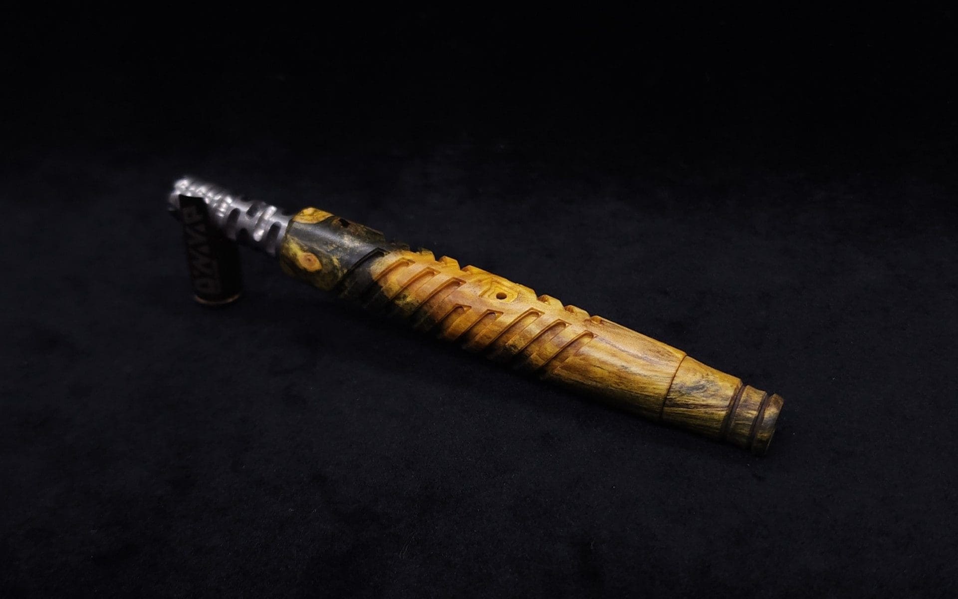 This image portrays Spinal Dynavap XL Burl Stem + Matched M.P.-NEW/2025 Version by Dovetail Woodwork.