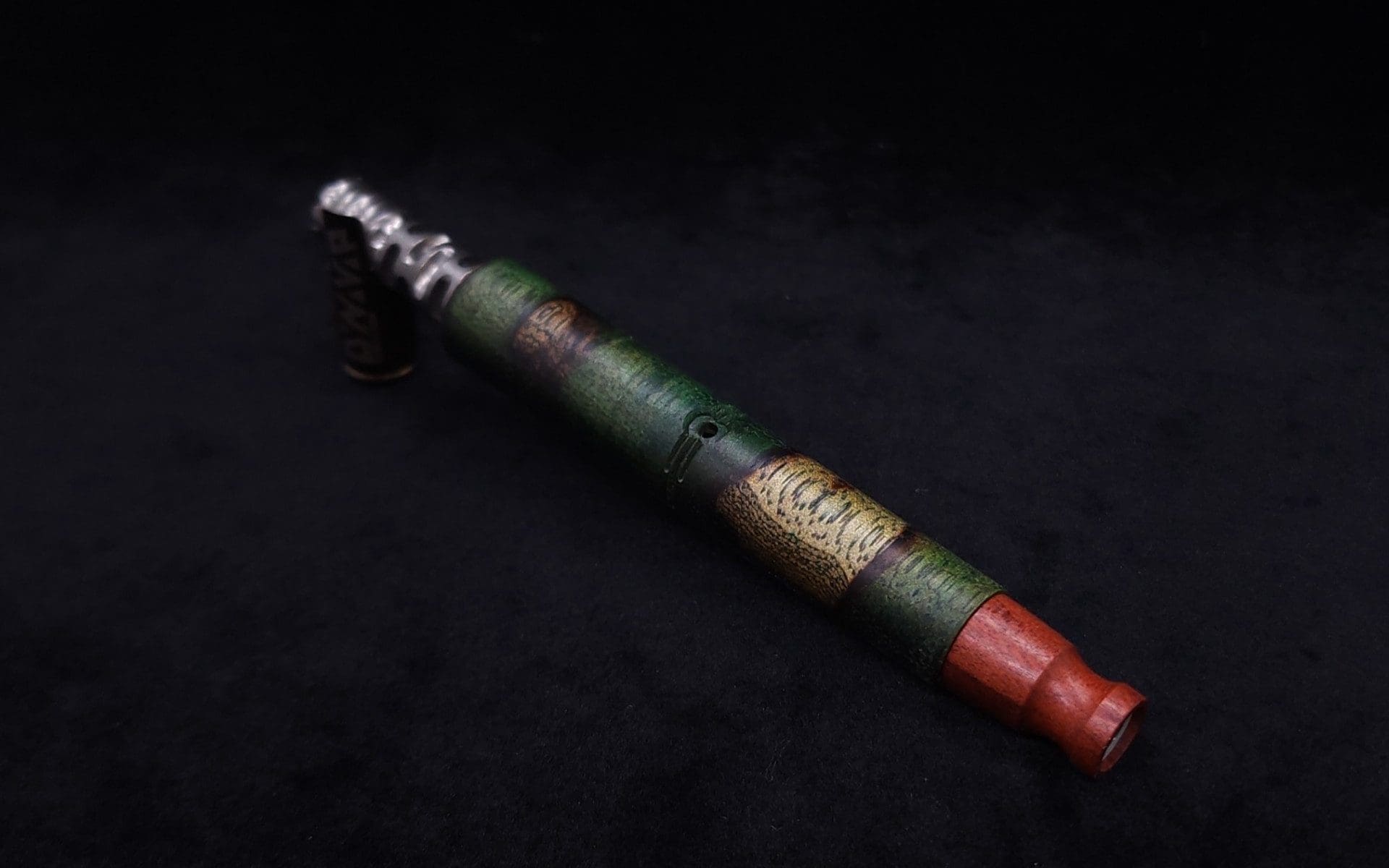 This image portrays Blunt/Spliff Dynavap XL Burl Stem + Matched Redheart M.P.-NEW! by Dovetail Woodwork.