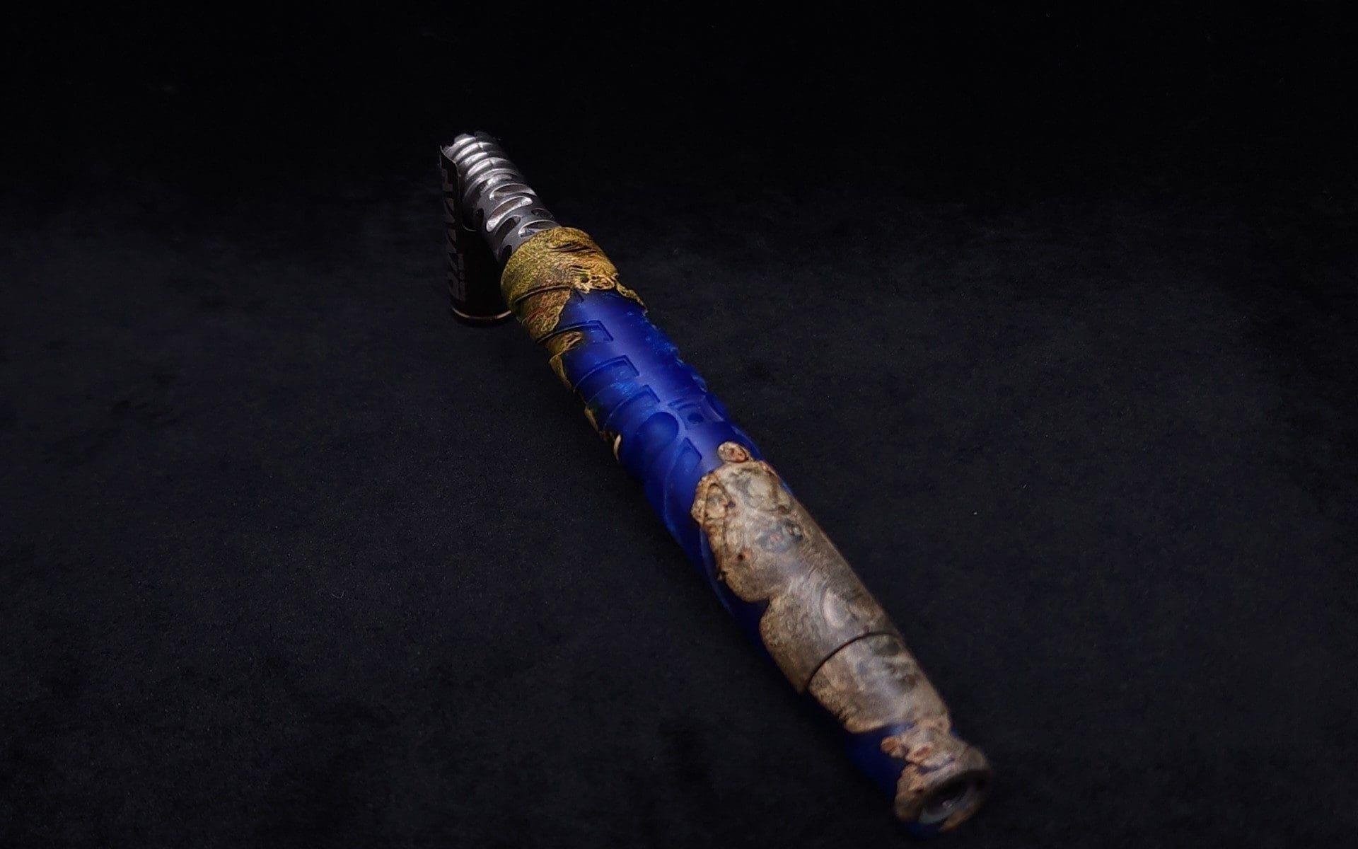 This image portrays Cascades Dynavap XL Burl Hybrid Stem + Book-Matched M.P.-NEW/2025 by Dovetail Woodwork.