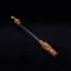 This image portrays Dynavap 3XL Boro-Glass/Olivewood Burl Wood Specialty Stem Setup-NEW! by Dovetail Woodwork.