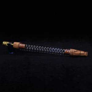 This image portrays Dynavap 3XL Boro-Glass/Olivewood Burl Wood Specialty Stem Setup-NEW! by Dovetail Woodwork.