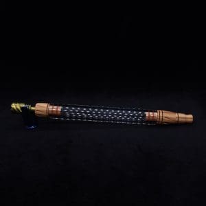 This image portrays Dynavap 3XL Boro-Glass/Olivewood Burl Wood Specialty Stem Setup-NEW! by Dovetail Woodwork.