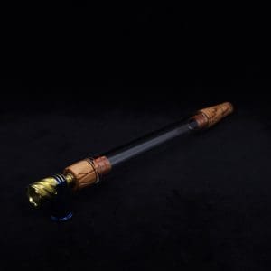 This image portrays Dynavap 3XL Boro-Glass/Olivewood Burl Wood Specialty Stem Setup-NEW! by Dovetail Woodwork.