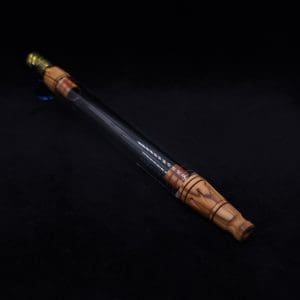 This image portrays Dynavap 3XL Boro-Glass/Olivewood Burl Wood Specialty Stem Setup-NEW! by Dovetail Woodwork.