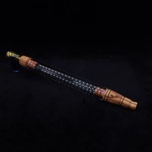 This image portrays Dynavap 3XL Boro-Glass/Olivewood Burl Wood Specialty Stem Setup-NEW! by Dovetail Woodwork.