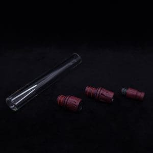 This image portrays Dynavap 3XL Boro-Glass/Purpleheart Wood Specialty Stem Setup-NEW! by Dovetail Woodwork.