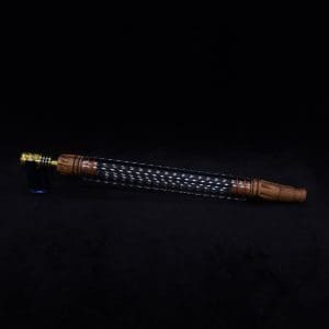 This image portrays Dynavap 3XL Boro-Glass/Bocote Burl Wood Specialty Stem Setup-NEW! by Dovetail Woodwork.