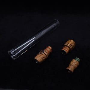 This image portrays Dynavap 3XL Boro-Glass/Bocote Burl Wood Specialty Stem Setup-NEW! by Dovetail Woodwork.